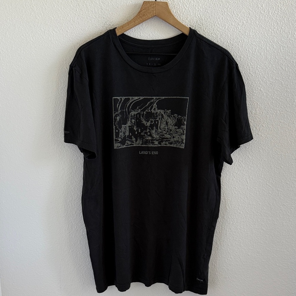 Tavik+ Men's Black Graphic Tee Land's End Scene Super Soft Cotton XL
